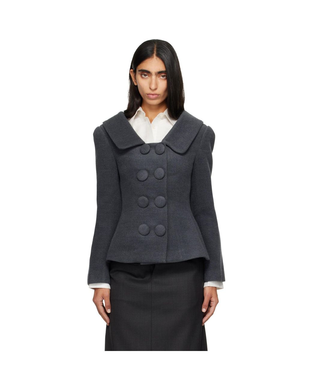 ShuShu/Tong Black Lapel Wrap Jacket