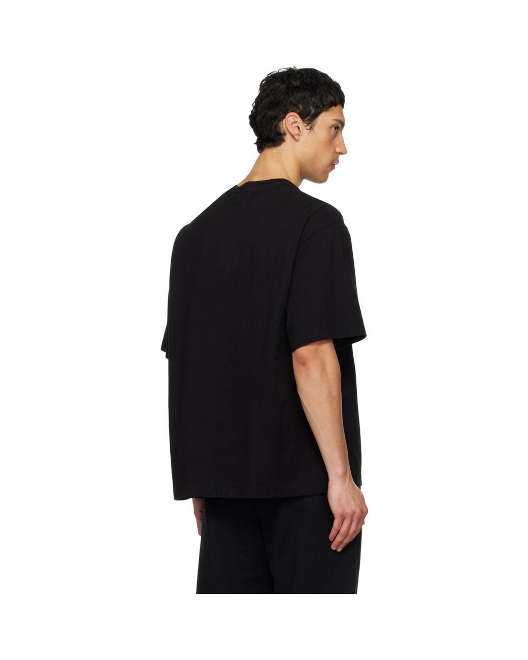 we11done Black Patchwork T-Shirt for men