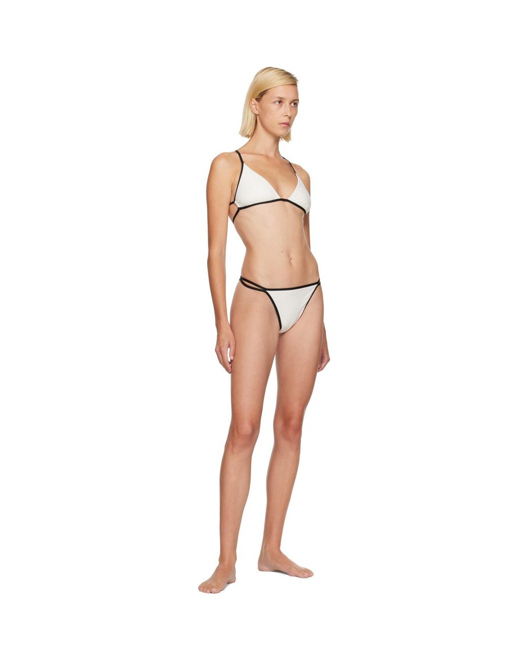 Balmain Natural Off- Monogram Lycra Bikini