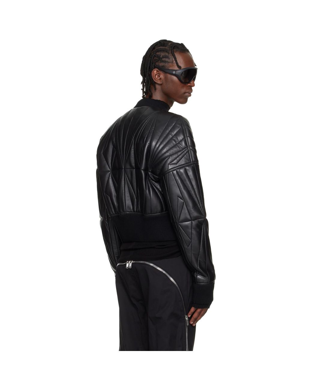 Rick Owens Black Moncler + Geocamo Cropped Flight Jacket for men