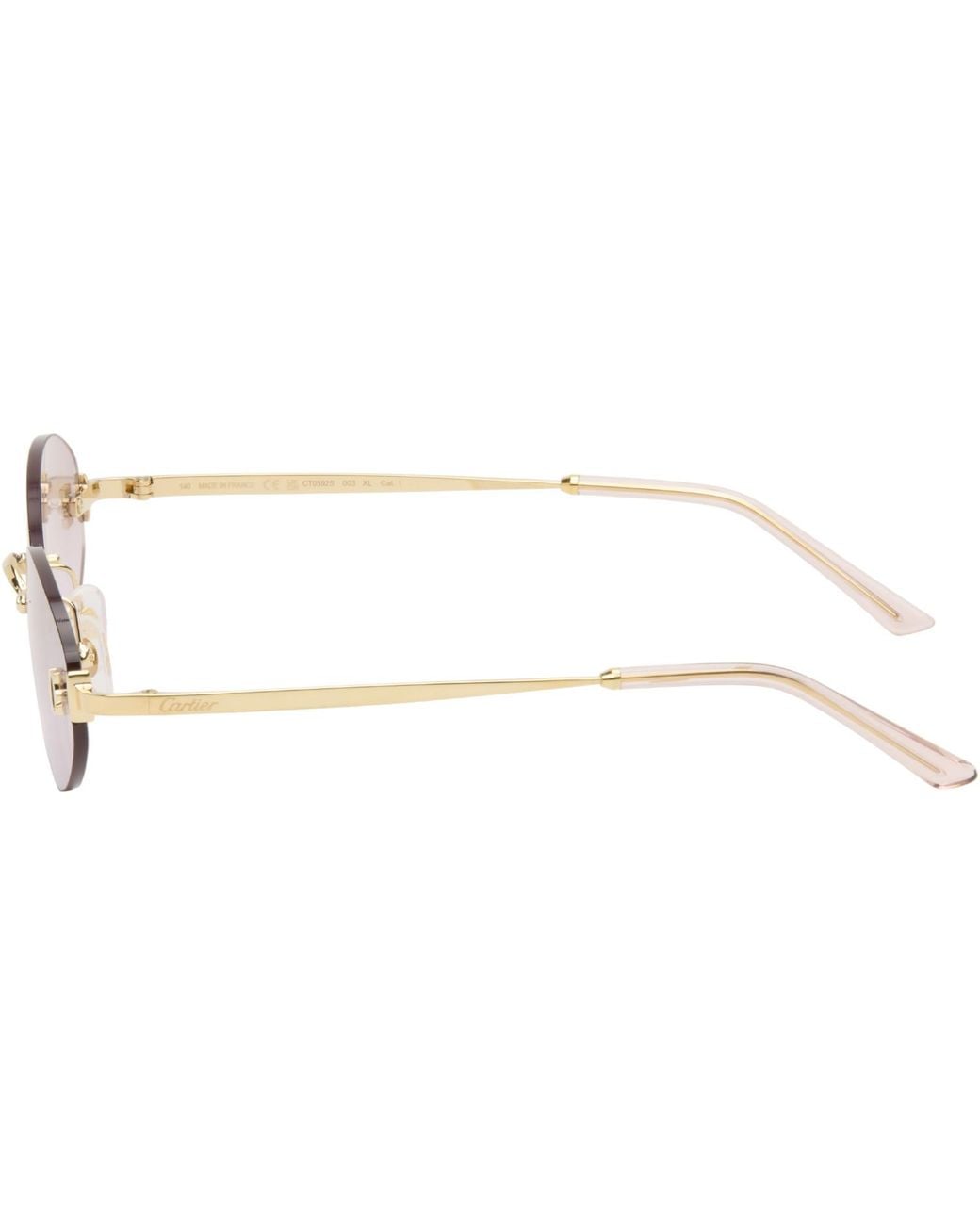 Cartier Black Signature C Oval Rimless Sunglasses