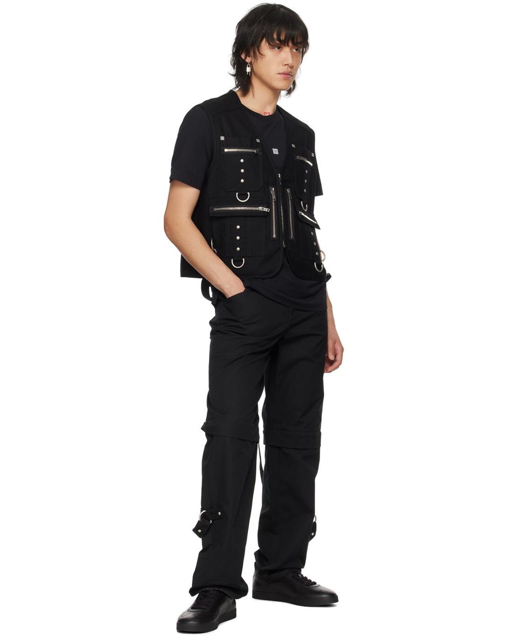 メンズ Givenchy シルバー Lock シングルピアス ブラック | Lyst
