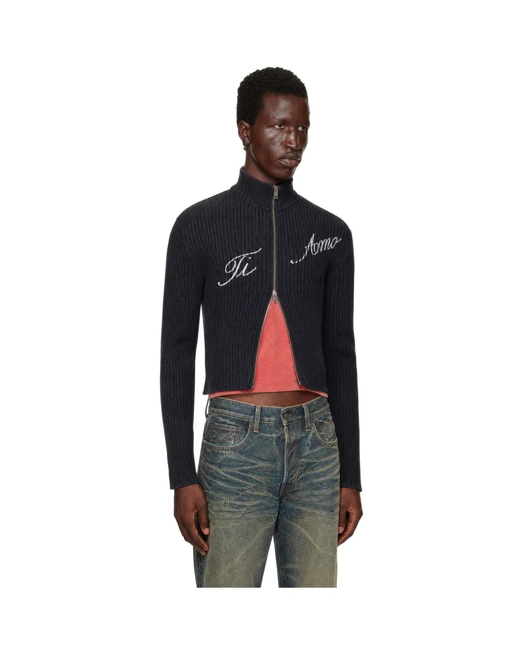 Carne Bollente Black 'Tell Me Ti Amo' Cardigan for men