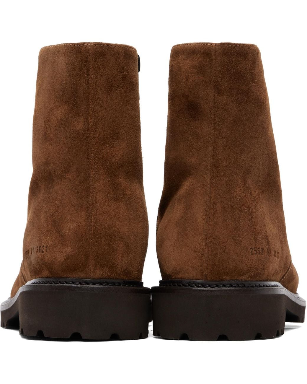 Common Projects Brown Suede Piuma Zipper Boots for men
