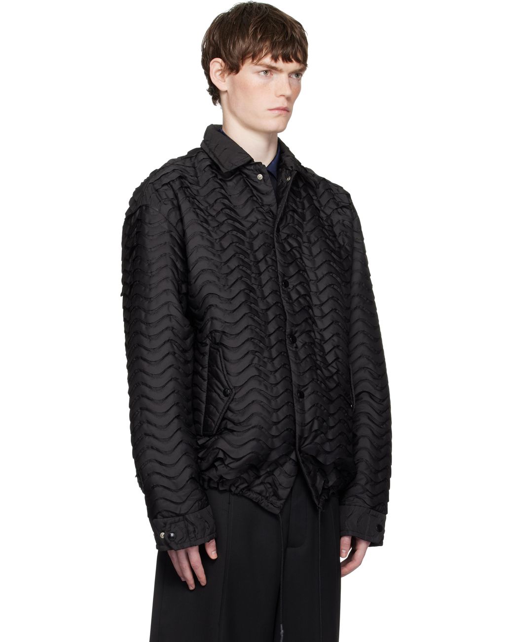 Toga Virilis Black Wave Quilting Jacket for men