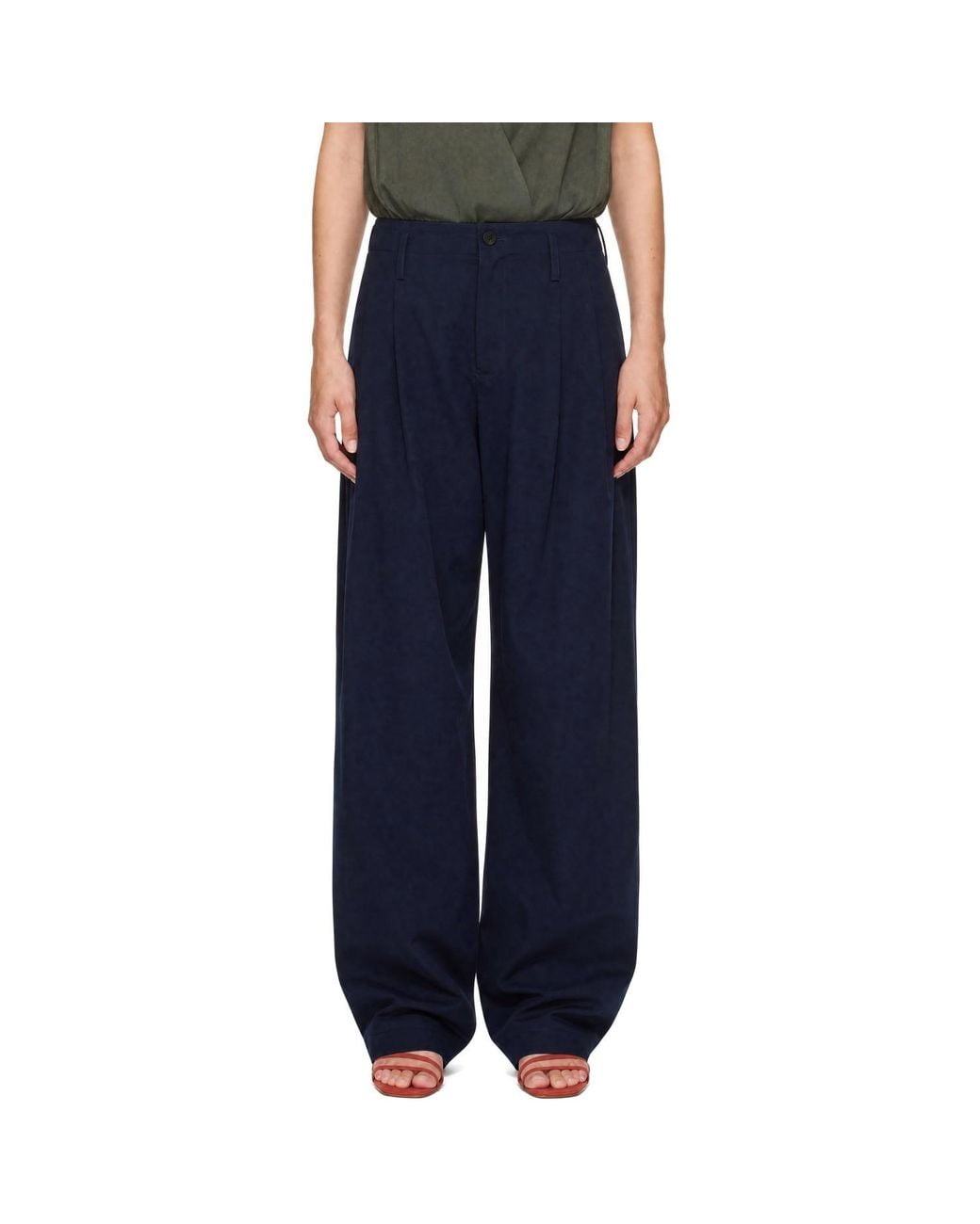 Maryam Nassir Zadeh Blue Abdou Cotton Twill Trousers