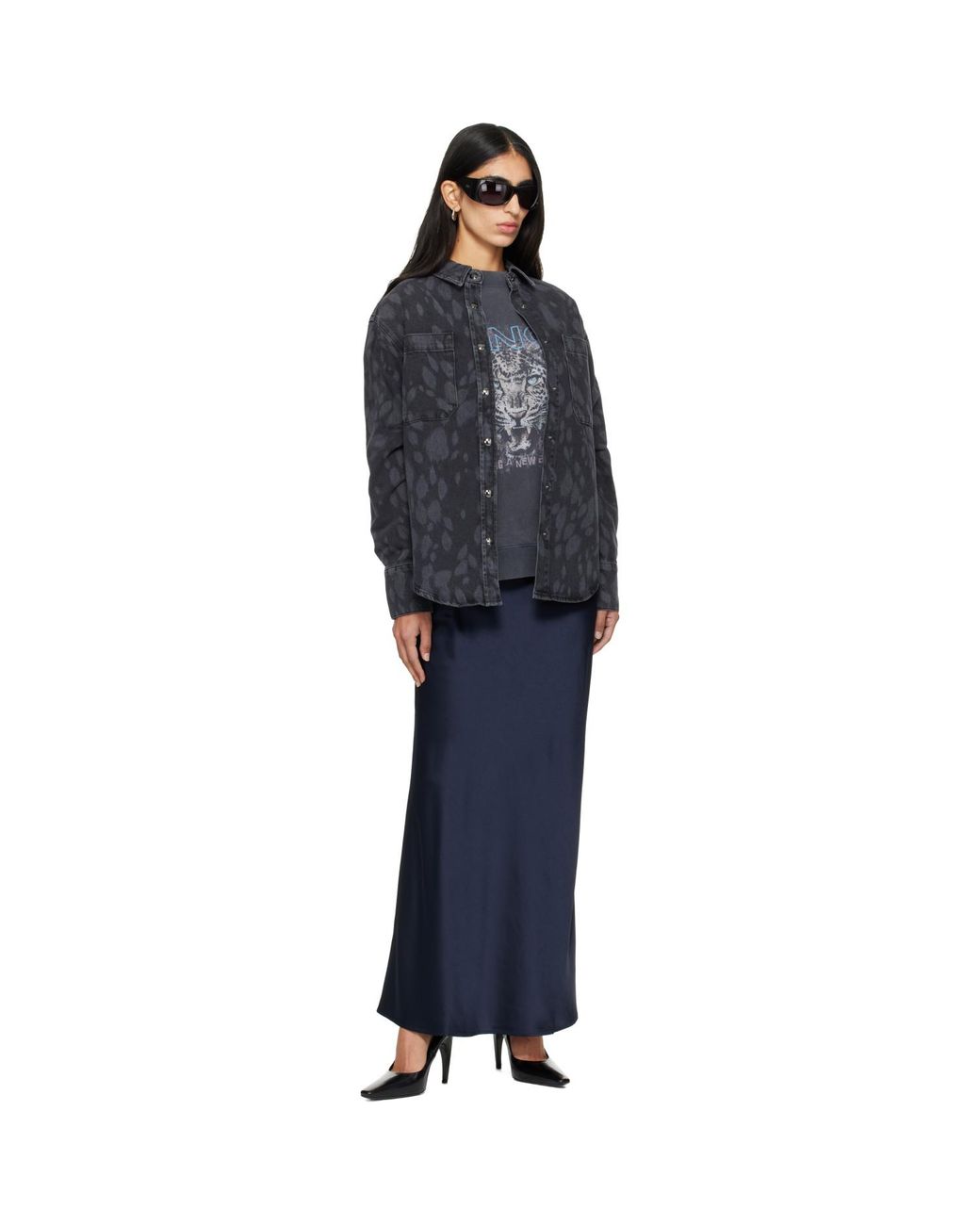 Anine Bing Blue Samy Denim Shirt