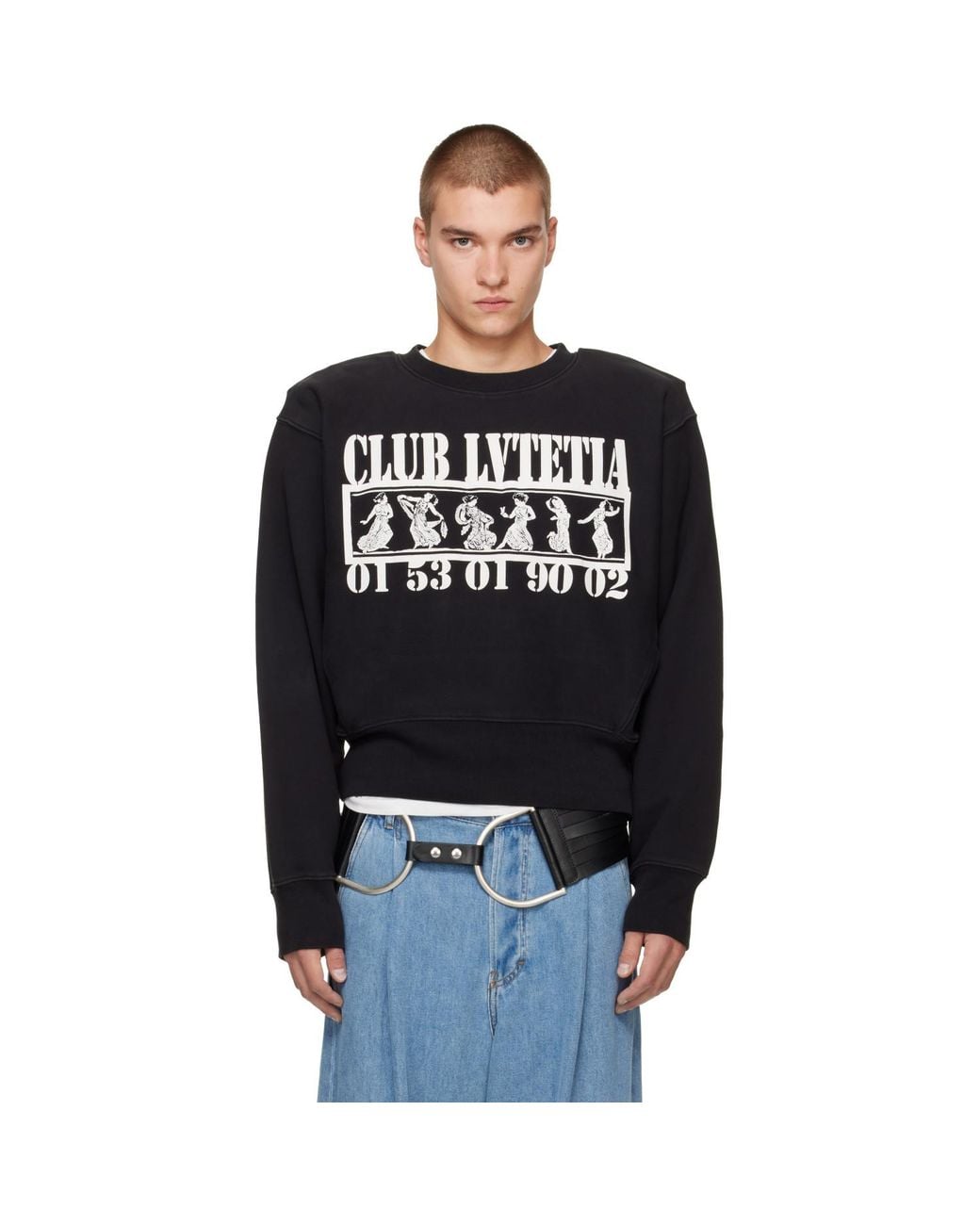 VAQUERA Black Shoulder Pad 'Club Lvtetia' Sweatshirt for men