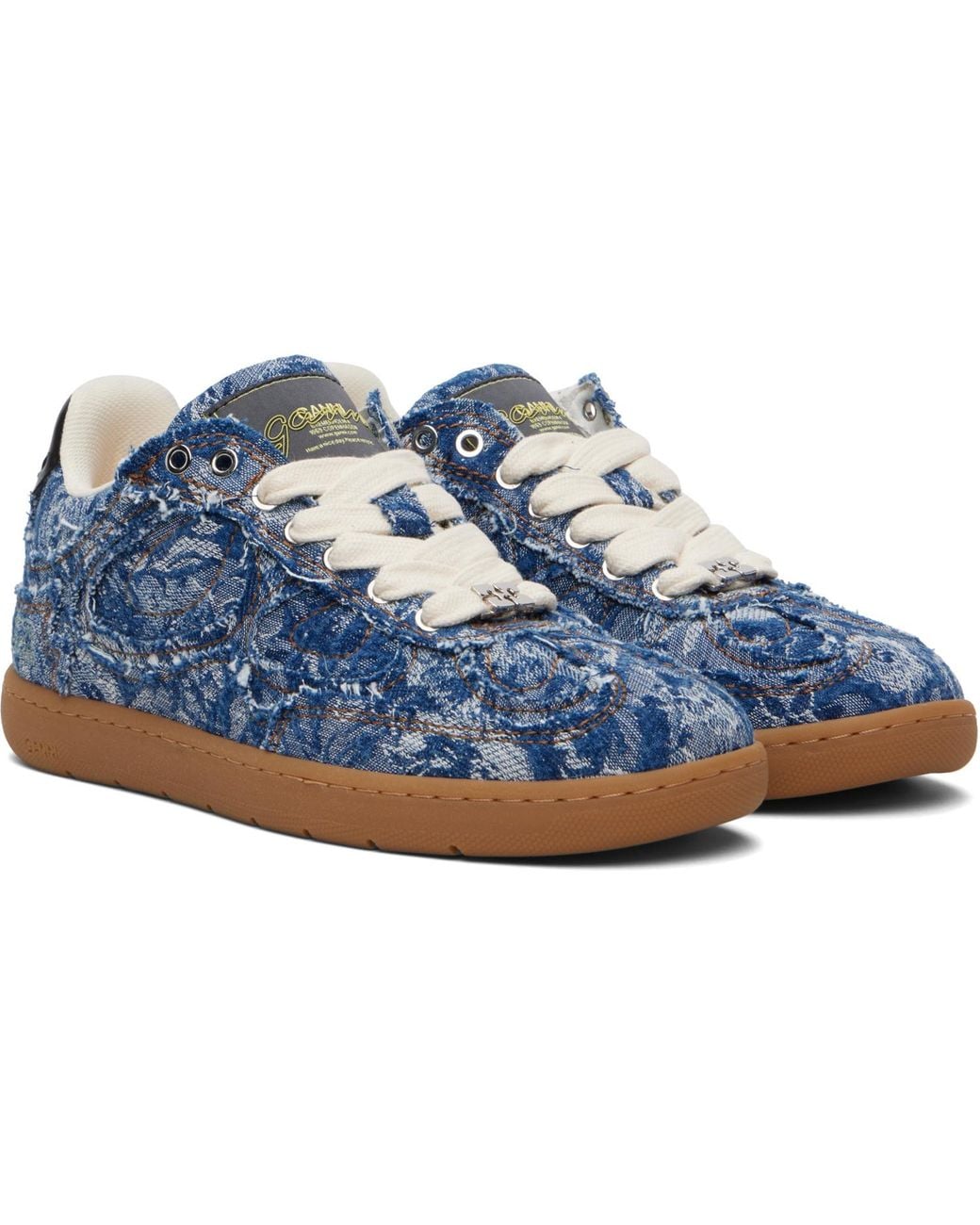 Ganni Blue Denim Tapestry Sneakers