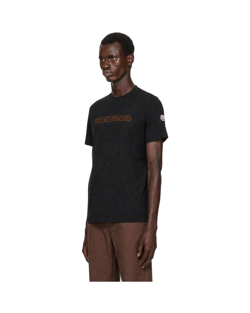 Moncler Black Logo Cotton Jersey T-Shirt for men