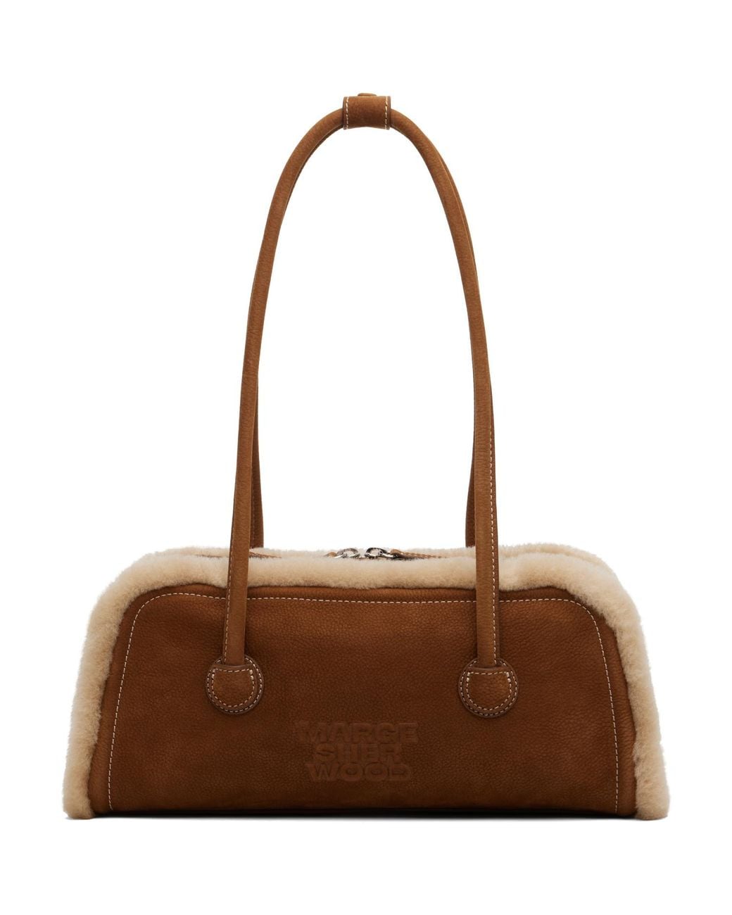 MARGE SHERWOOD Brown Tan Soft Boston Ew Bag