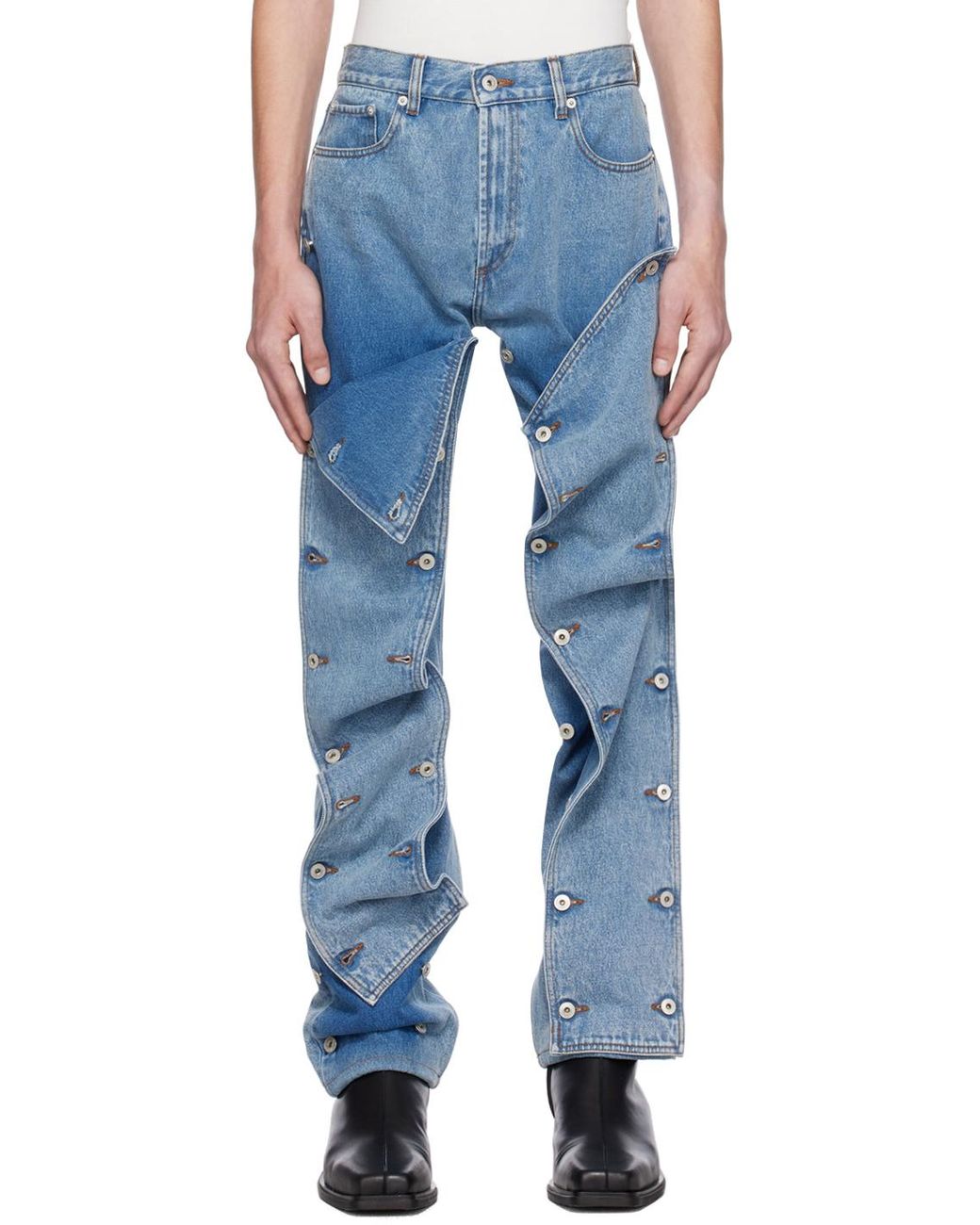 【関税込み】Y/Project ブルー Snap Off ジーンズ Y. Project Snap Off Jeans in Blue for Men | Lyst
