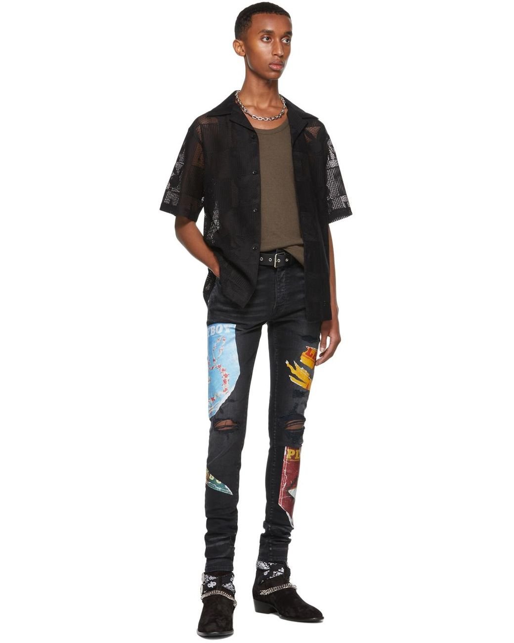 Amiri Playboy Edition Magazine Jeans in Black for Men | Lyst Amiri Playboy Edition Magazine Jeans in Black for Men | Lyst