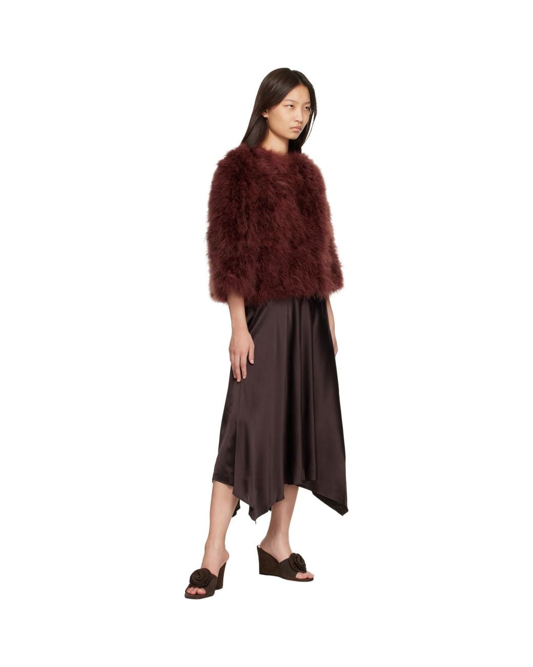 Yves Salomon Red Feather Jacket