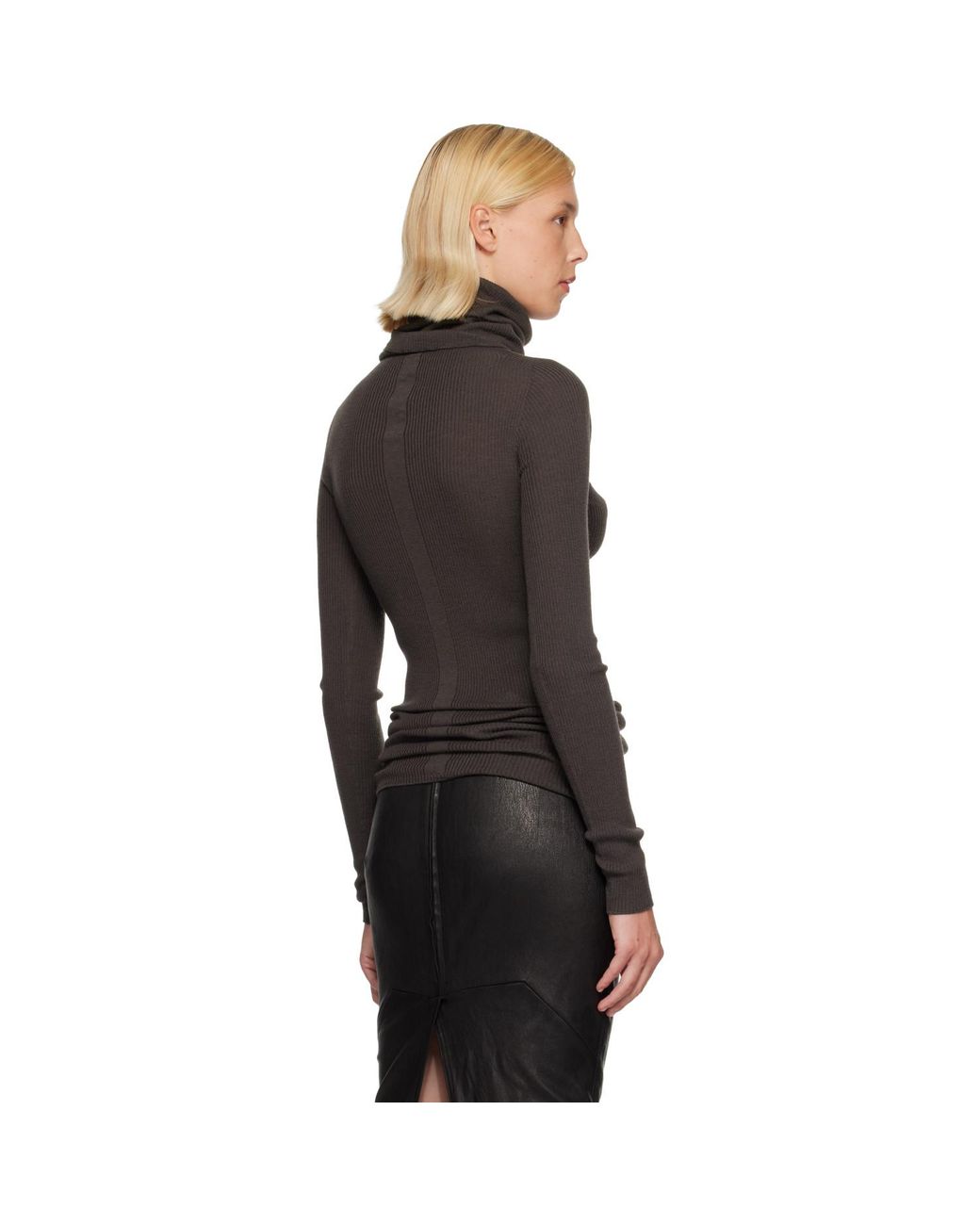 Rick Owens Black Tower Ls Tube Turtleneck