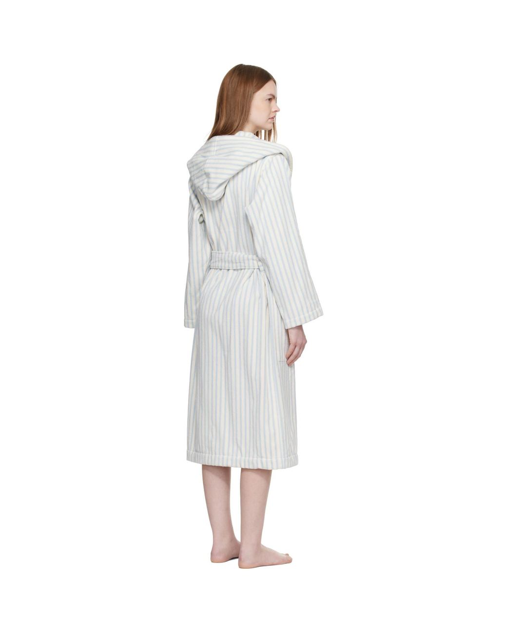 Tekla Black Off & Terry Hooded Bathrobe