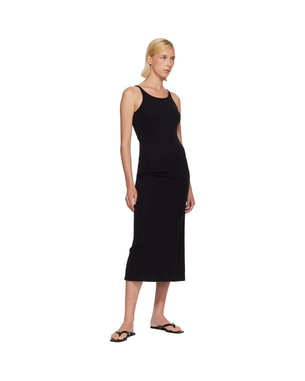 Totême Black Fluid Slip Maxi Dress