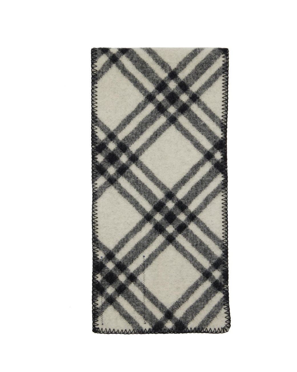 Burberry Black Off- Check Wool Scarf for men