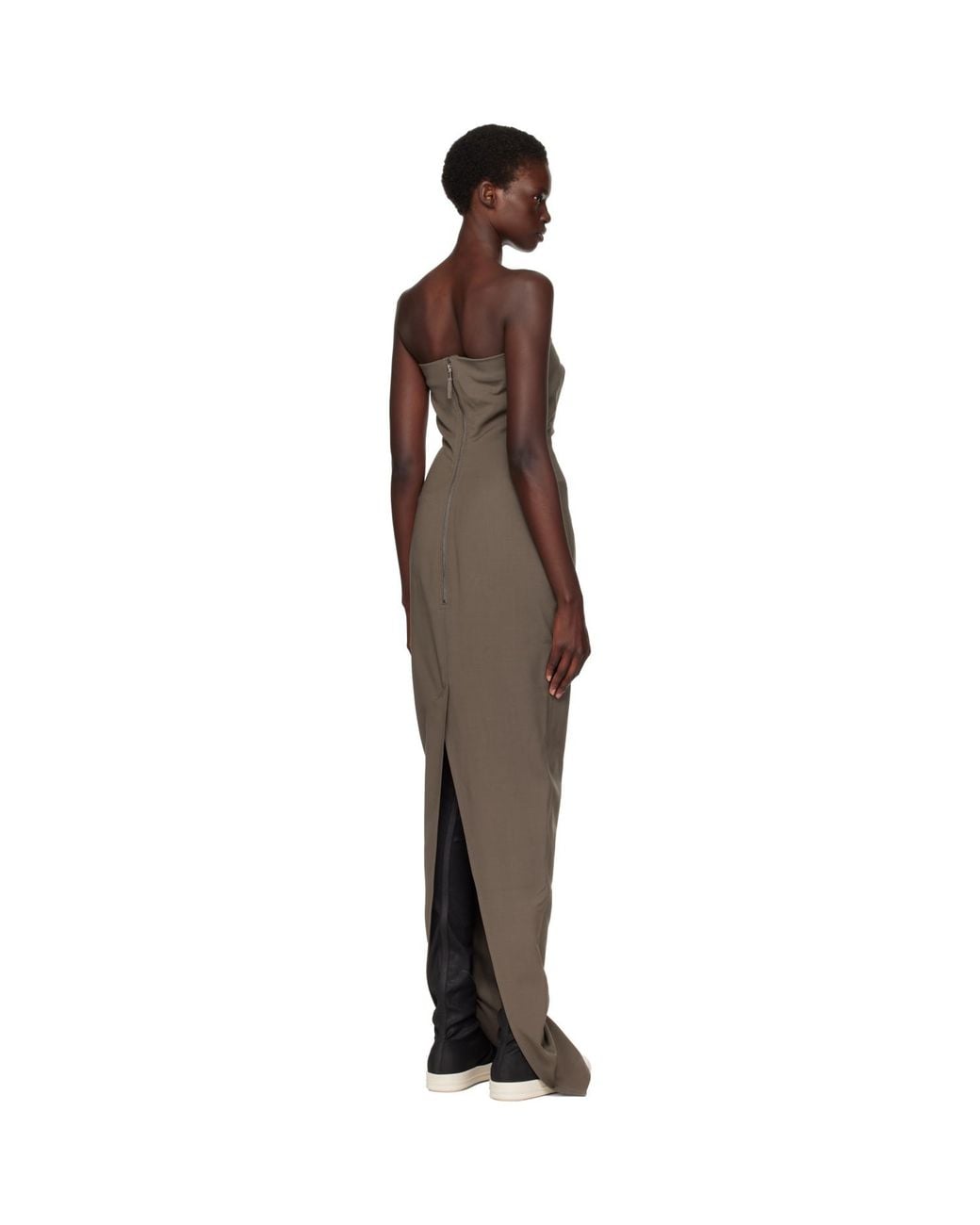 Rick Owens Brown Tower Bustier Maxi Dress
