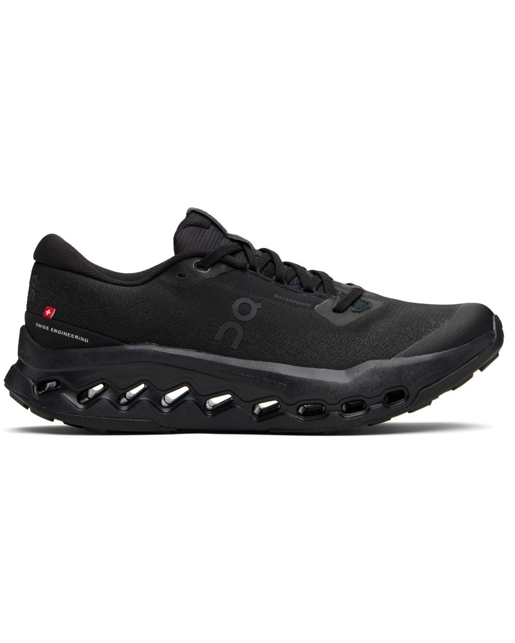 On Shoes Black Cloudsurfer Trail 2 Waterproof Sneakers for men