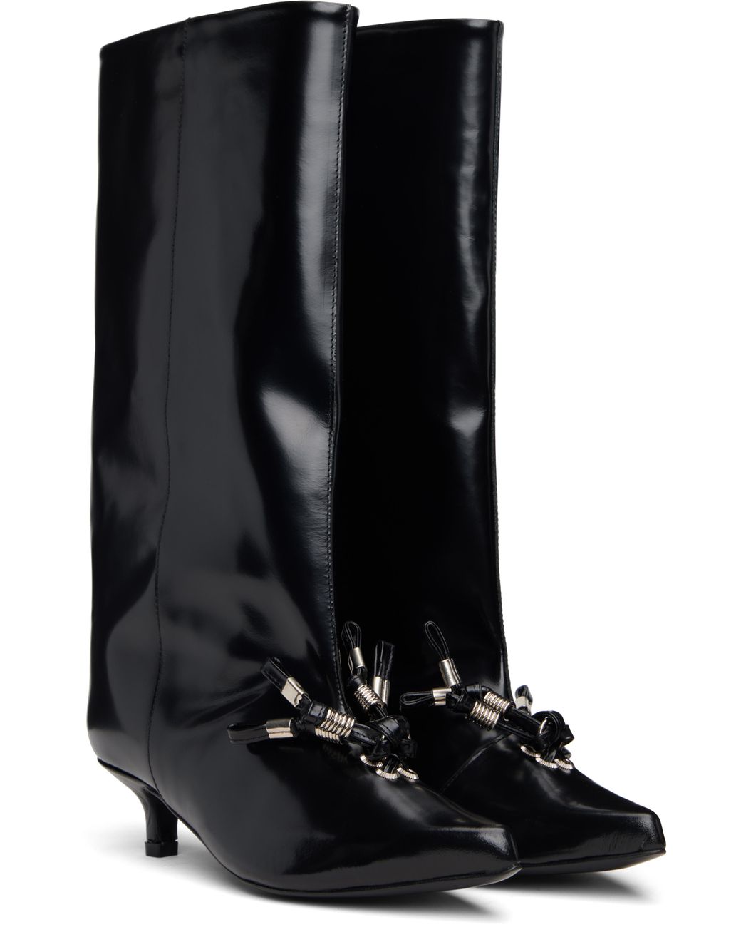 Toga Black Leather Tall Boots
