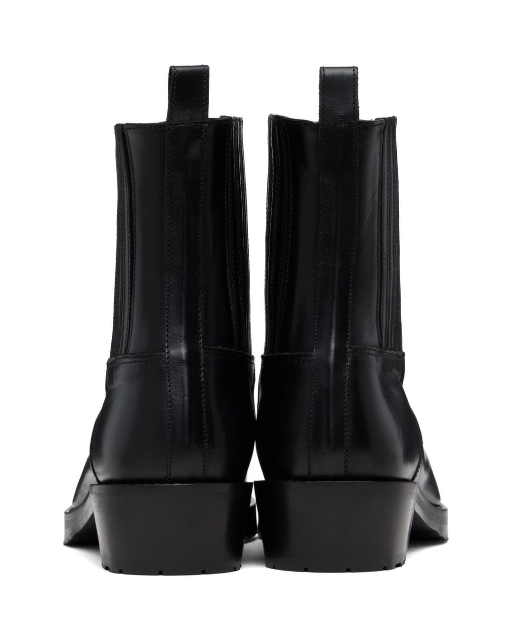 Toga Virilis Black Ssense Exclusive Leather Chelsea Boots for men