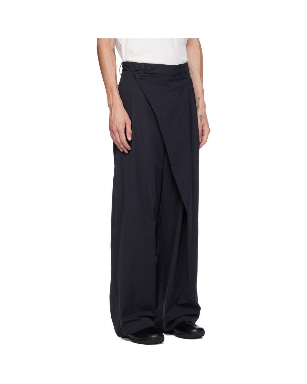 Kiko Kostadinov Black Kippel Wrap Trousers for men