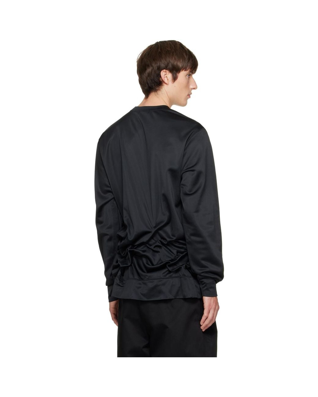 Comme des Garçons Black Gathered Jersey Long Sleeve T-Shirt for men