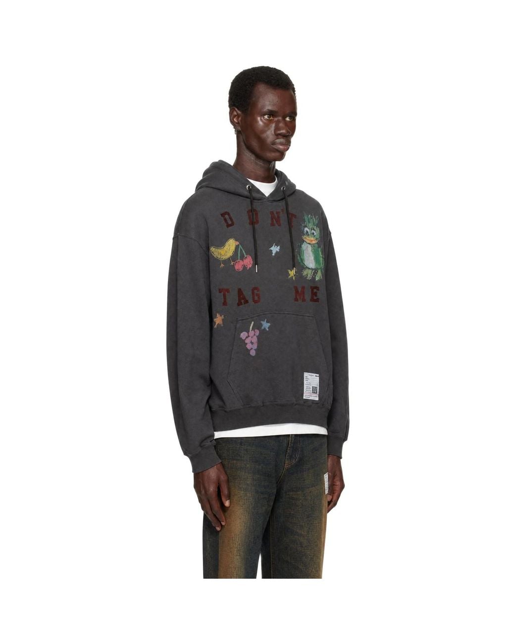 Maison Mihara Yasuhiro Black Kids Doodle Printed Hoodie for men