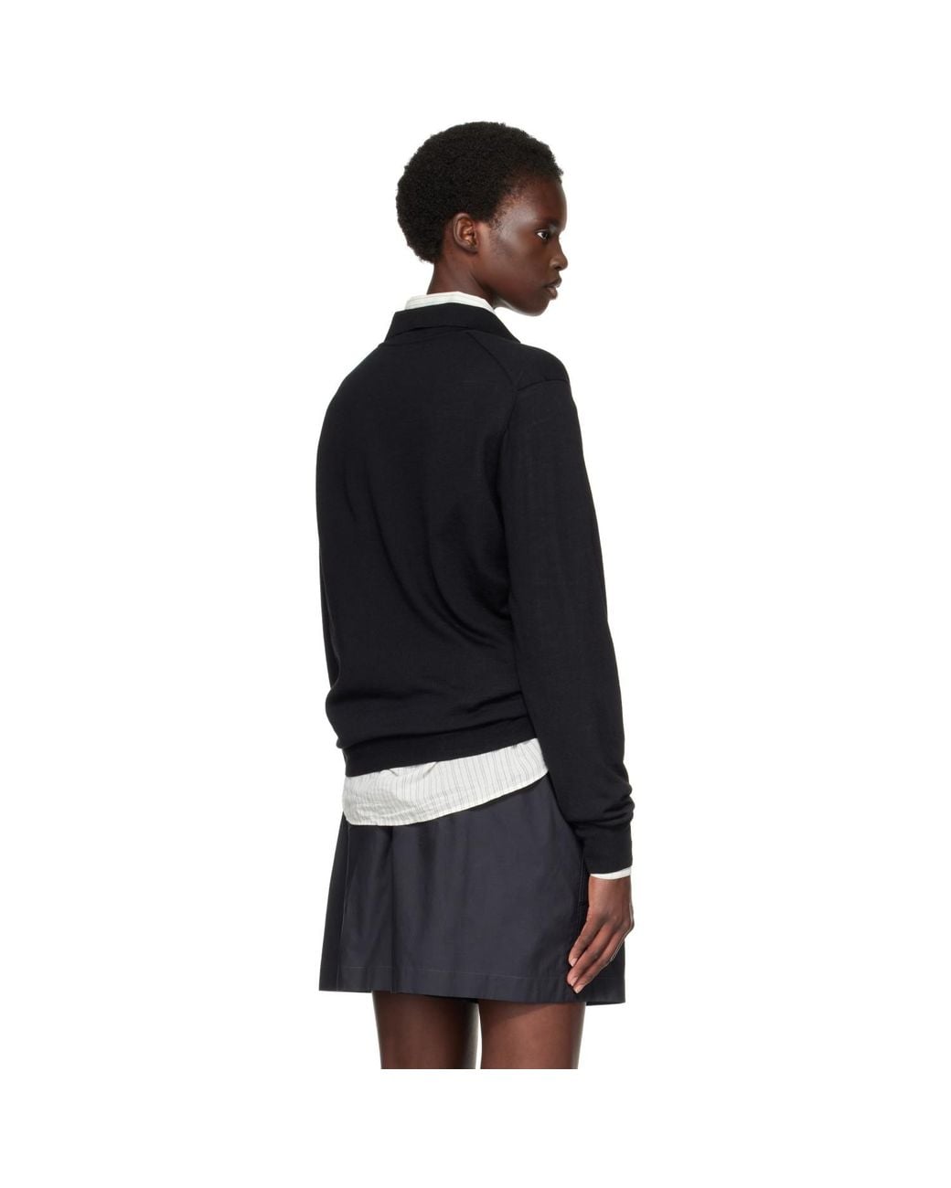 HOMMEGIRLS Black Knit Polo