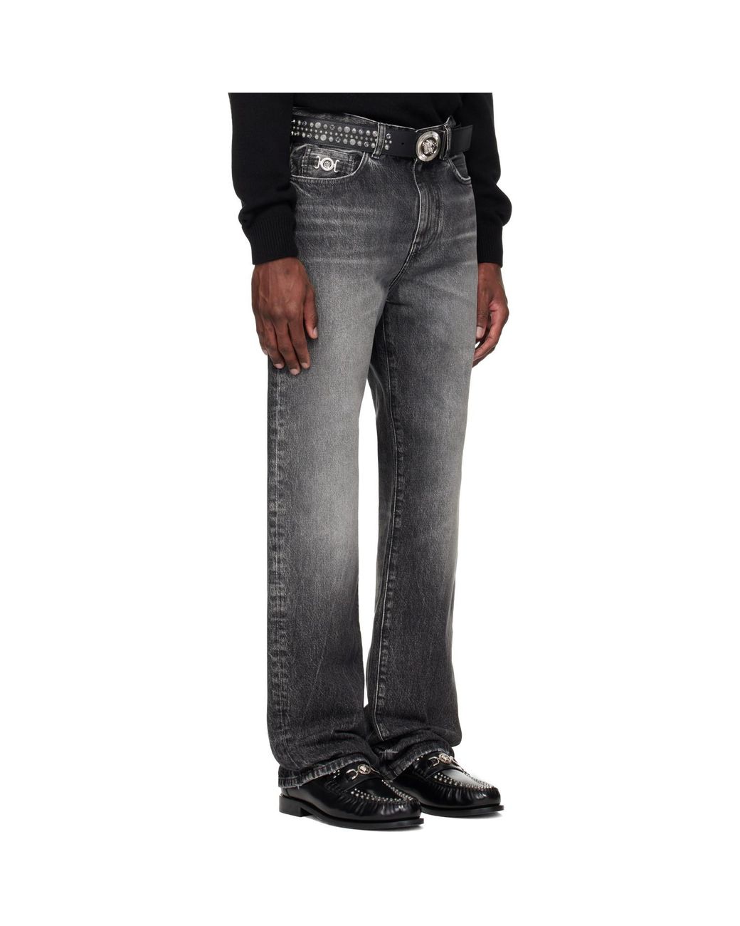 Versace Black Loose Jeans for men
