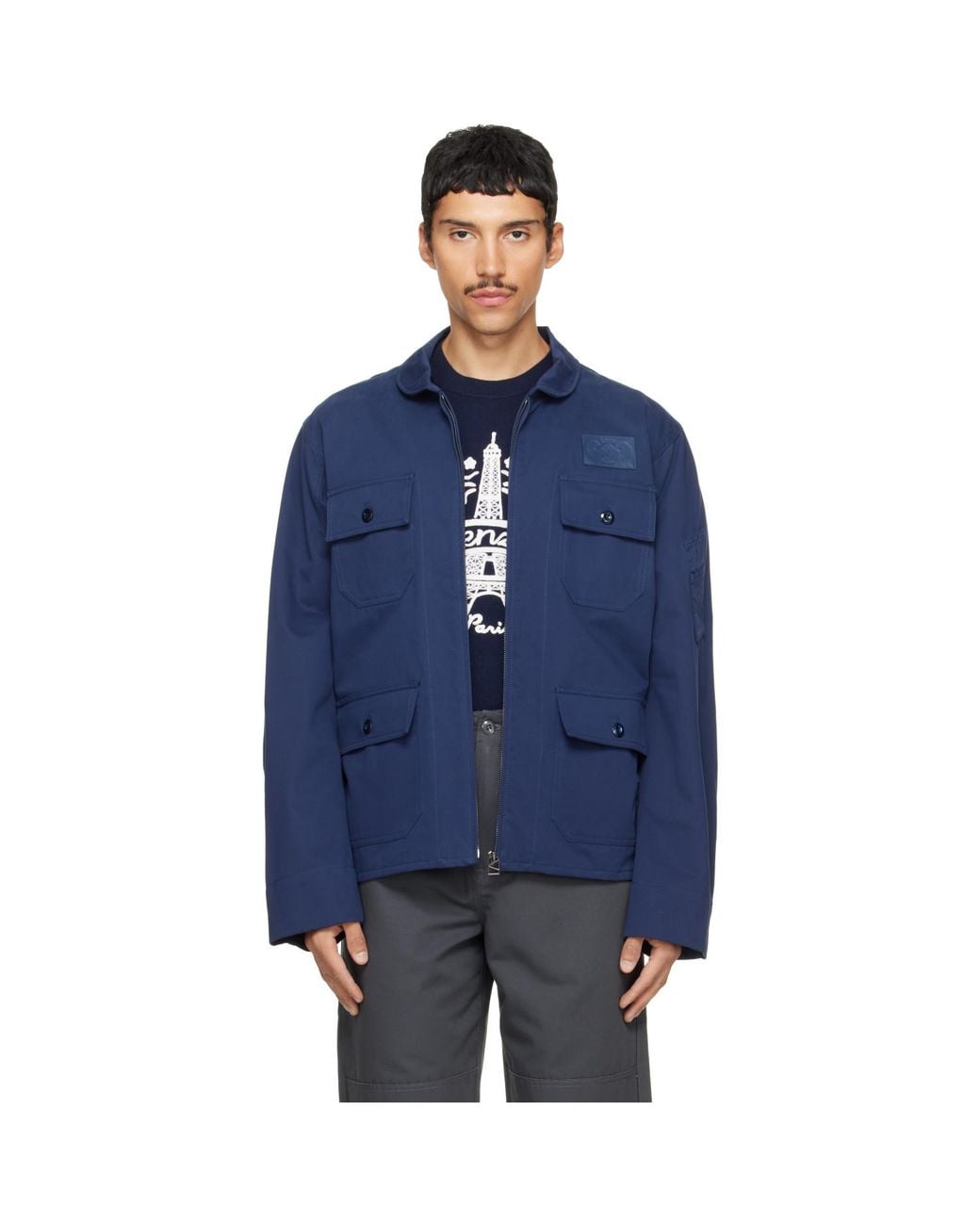 KENZO Blue Paris Flying Boke' Jacket for men