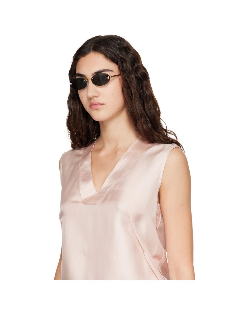Fendi Gray First' Crystal Sunglasses