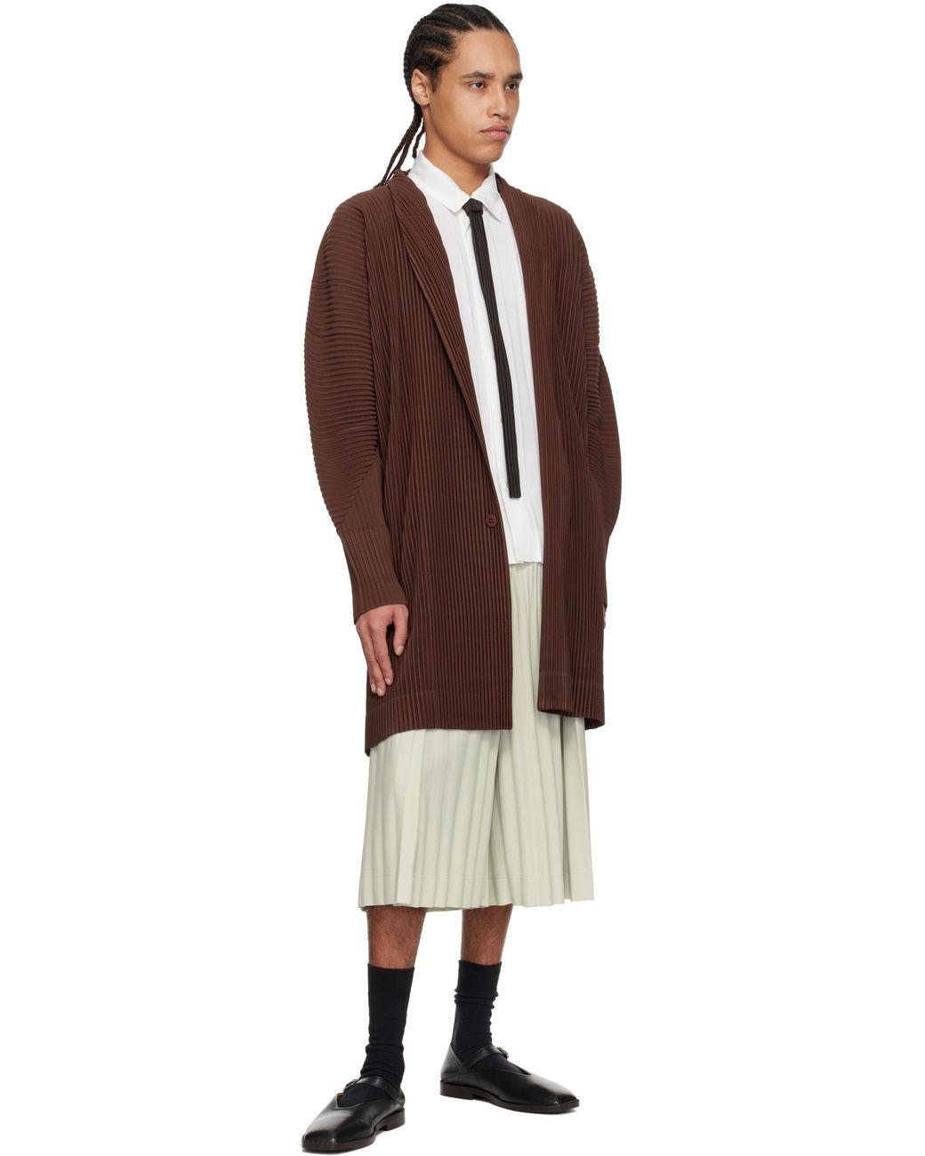 HOMME PLISSÉ ISSEY MIYAKE PLEATS TIE Pleats Tie in Mud Brown