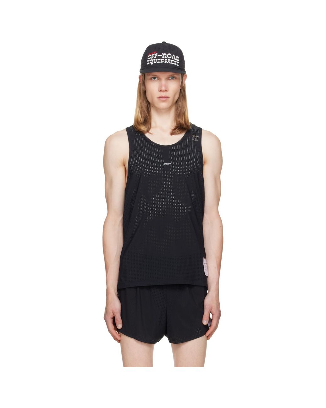 Satisfy Black Space‑O Singlet Tank Top for men
