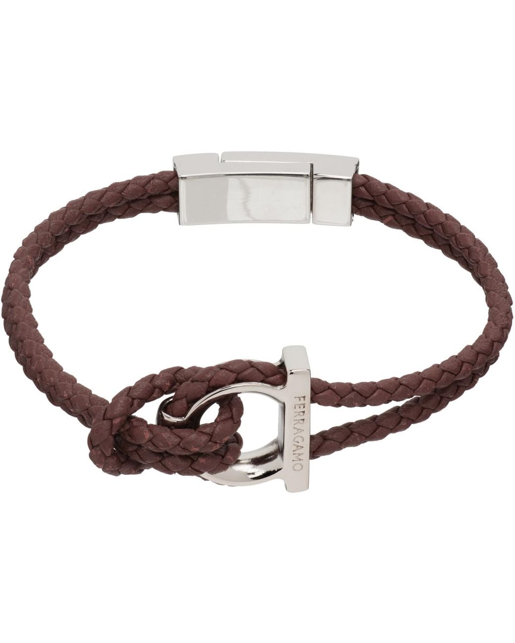 Ferragamo Brown Gancini Bracelet for men