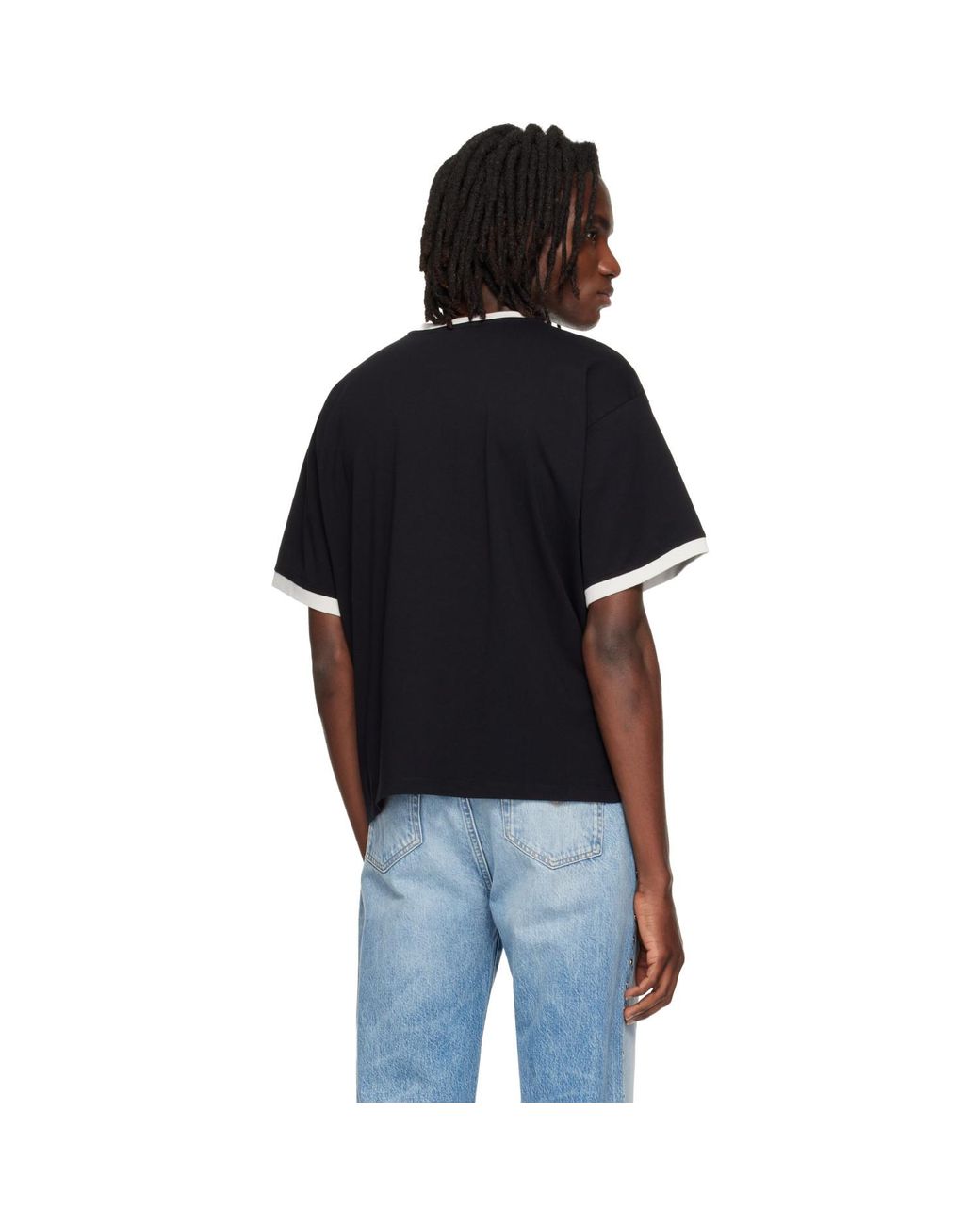 Versace Black Printed Cotton-Jersey Regular T-Shirt for men