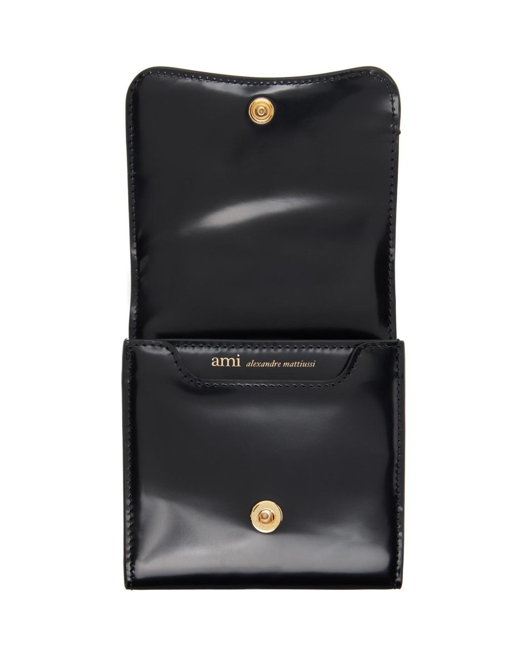 AMI Black Paris Paris Compact Wallet for men