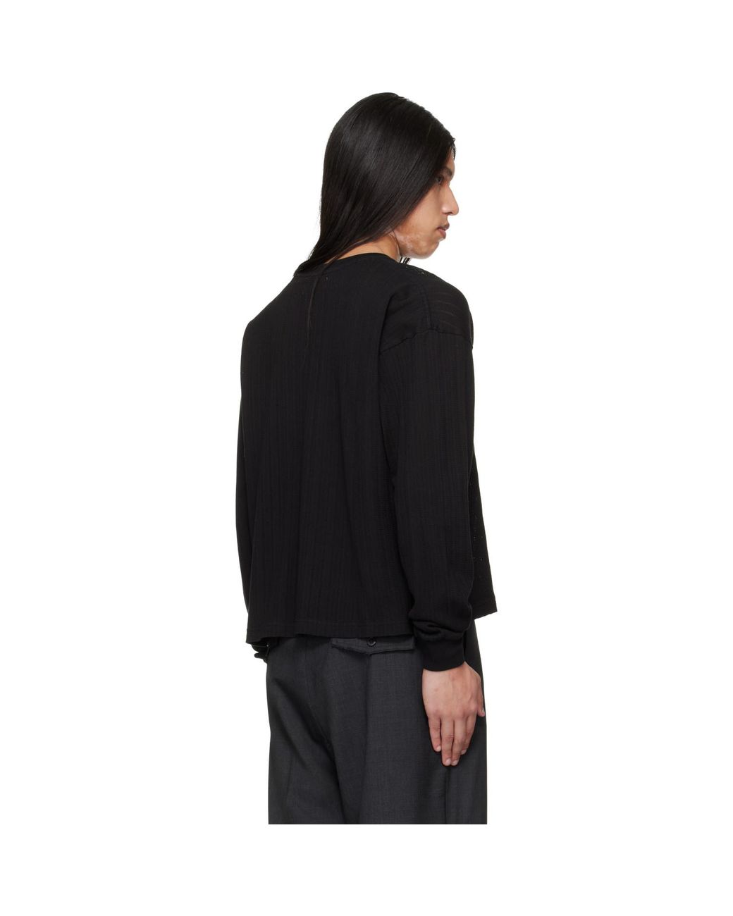 mfpen Black Relaxed Ls T-Shirt for men