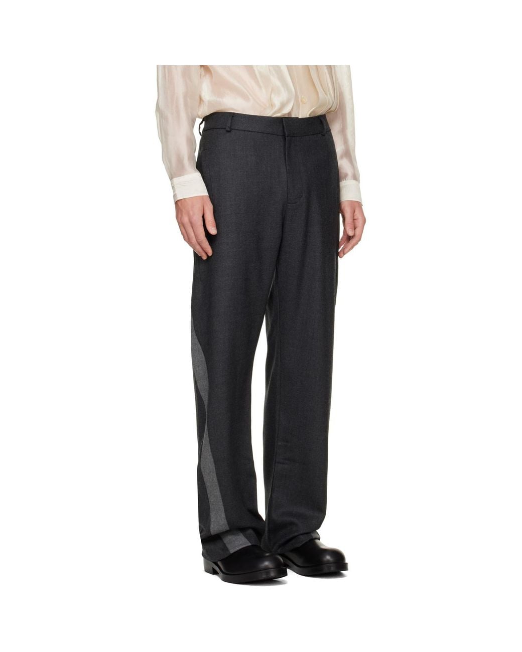 Edward Cuming Gray Twisted Tailored Trousers for men
