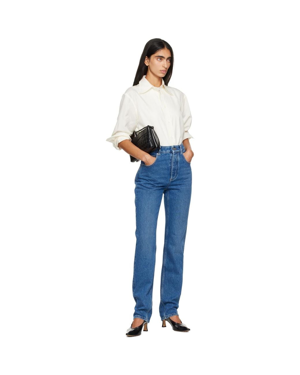 Bottega Veneta Blue Faded Denim Jeans