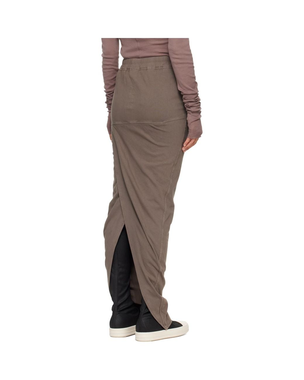 Rick Owens Brown Tower Pull On Pillar Maxi Skirt