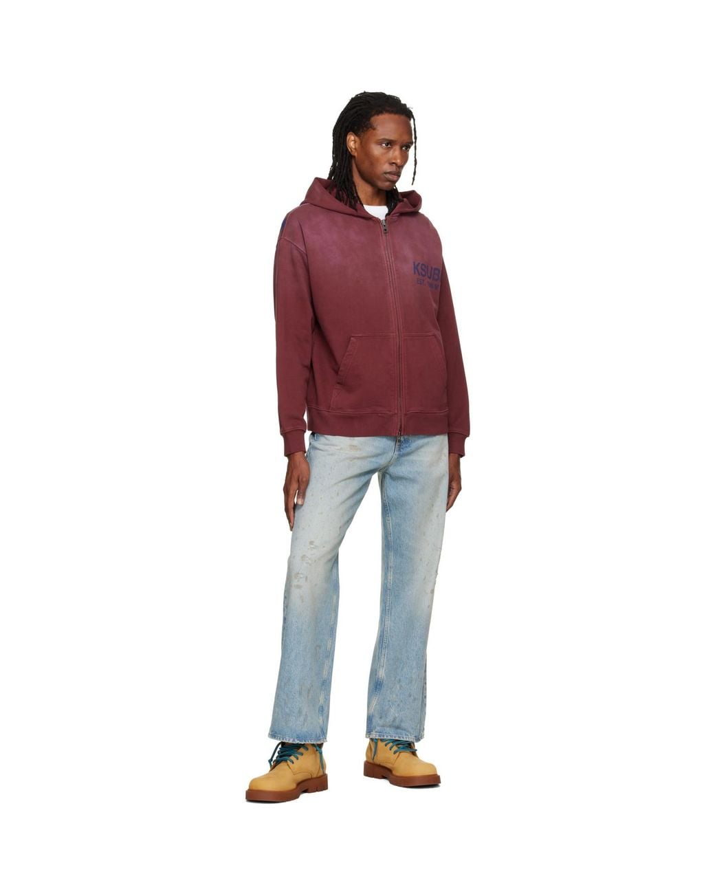Ksubi Red Ekcess Zip Hoodie for men