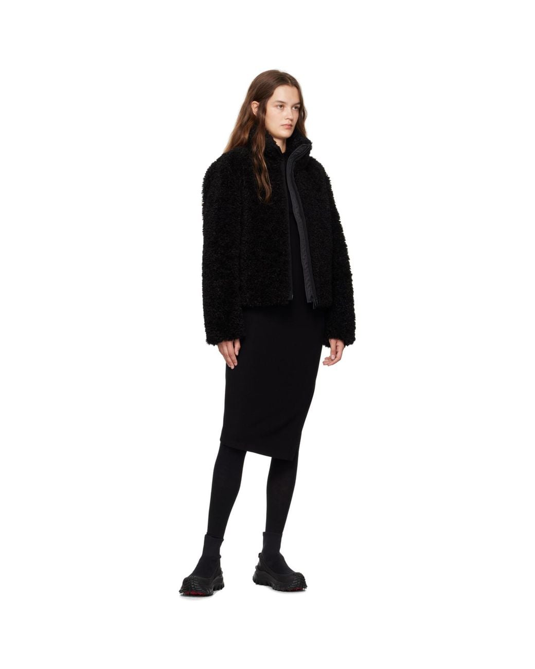 Moncler Black Bridoire Faux-Shearling Down Jacket