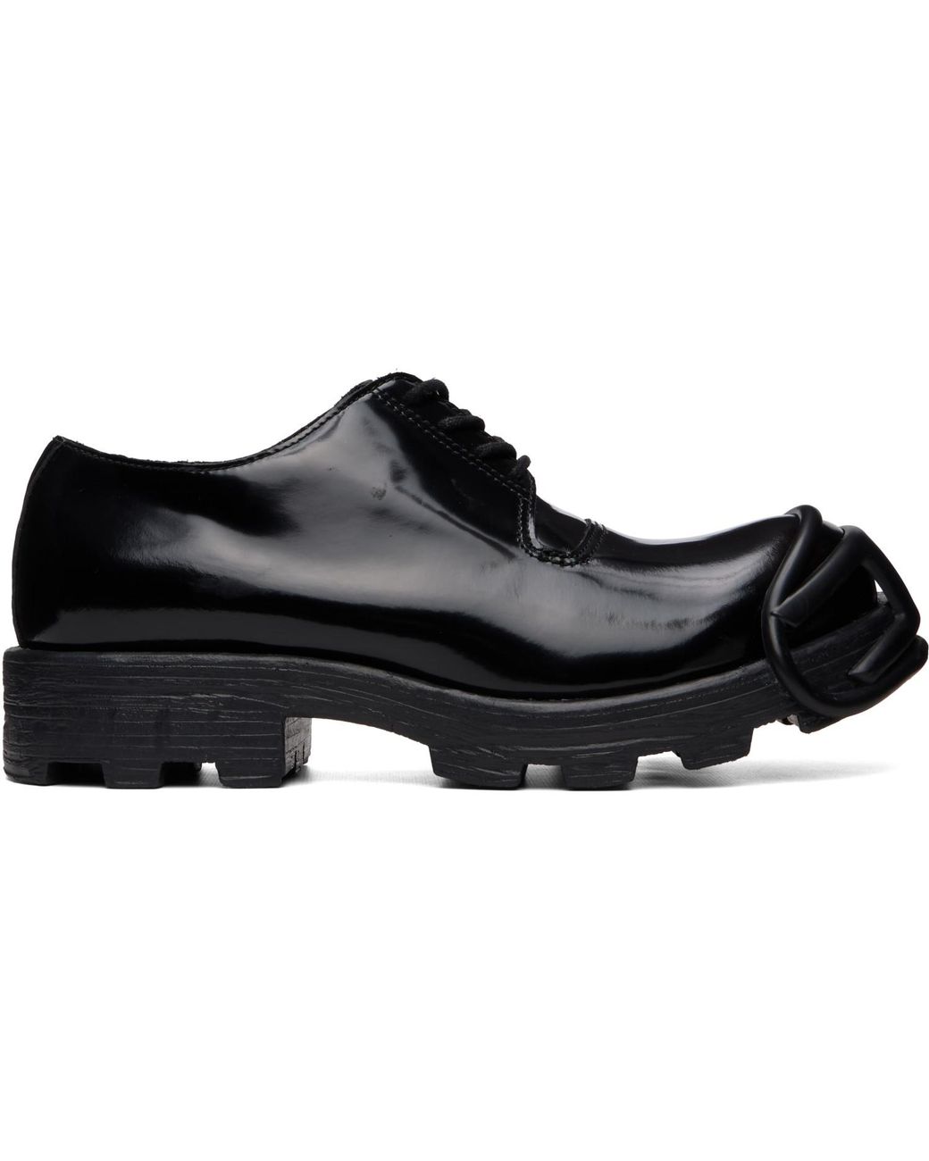 DIESEL Black D-Hammer-Leather Lace-Up Oxfords for men