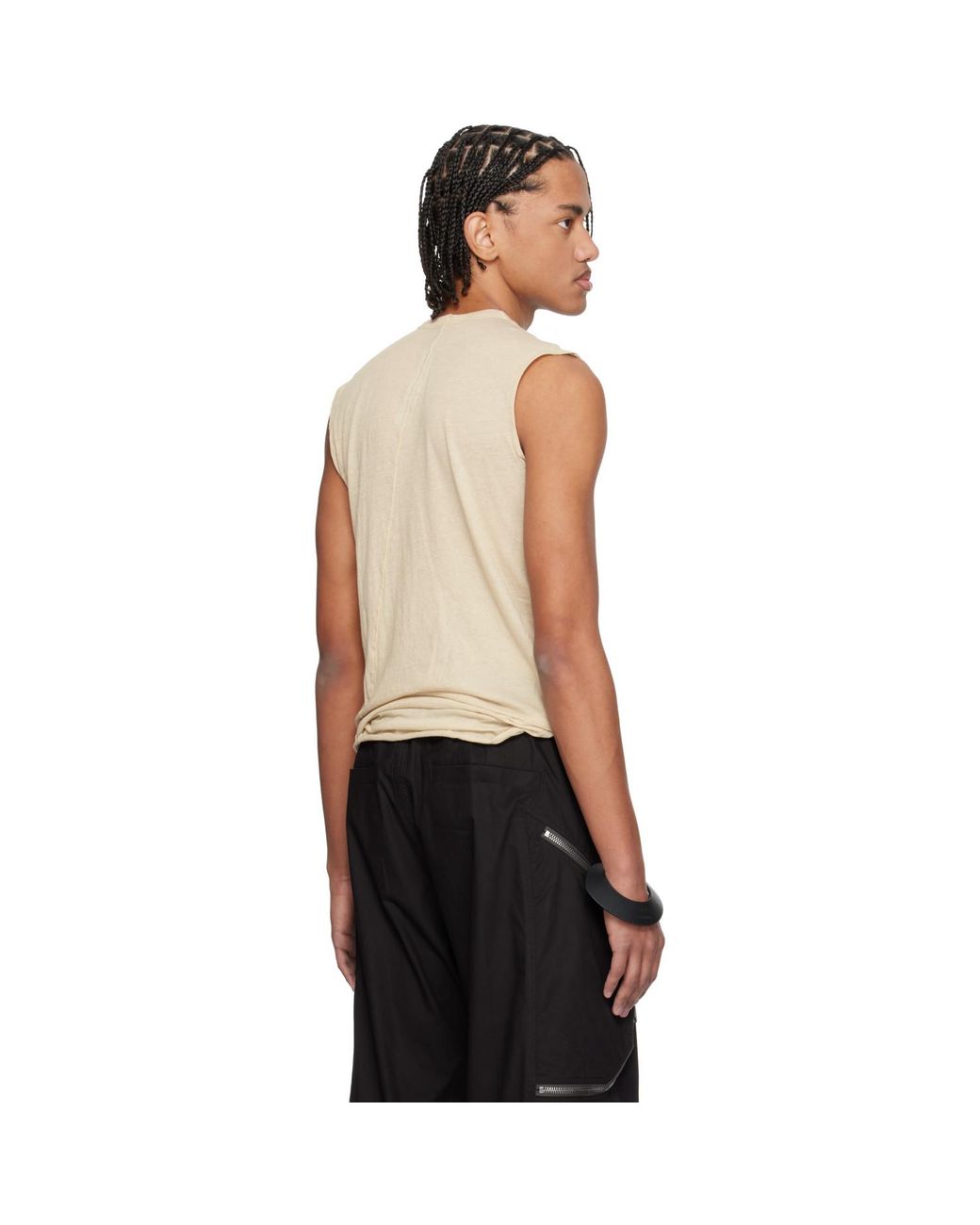 Rick Owens Black Off- Temple Basic Sl Tank Top for men