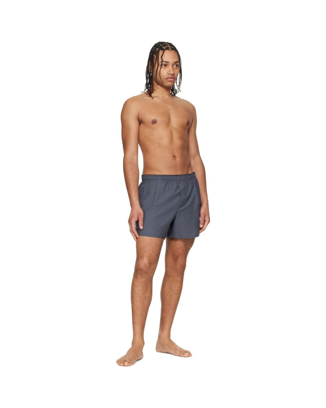 Our Legacy Blue Boxer Swim Shorts for men
