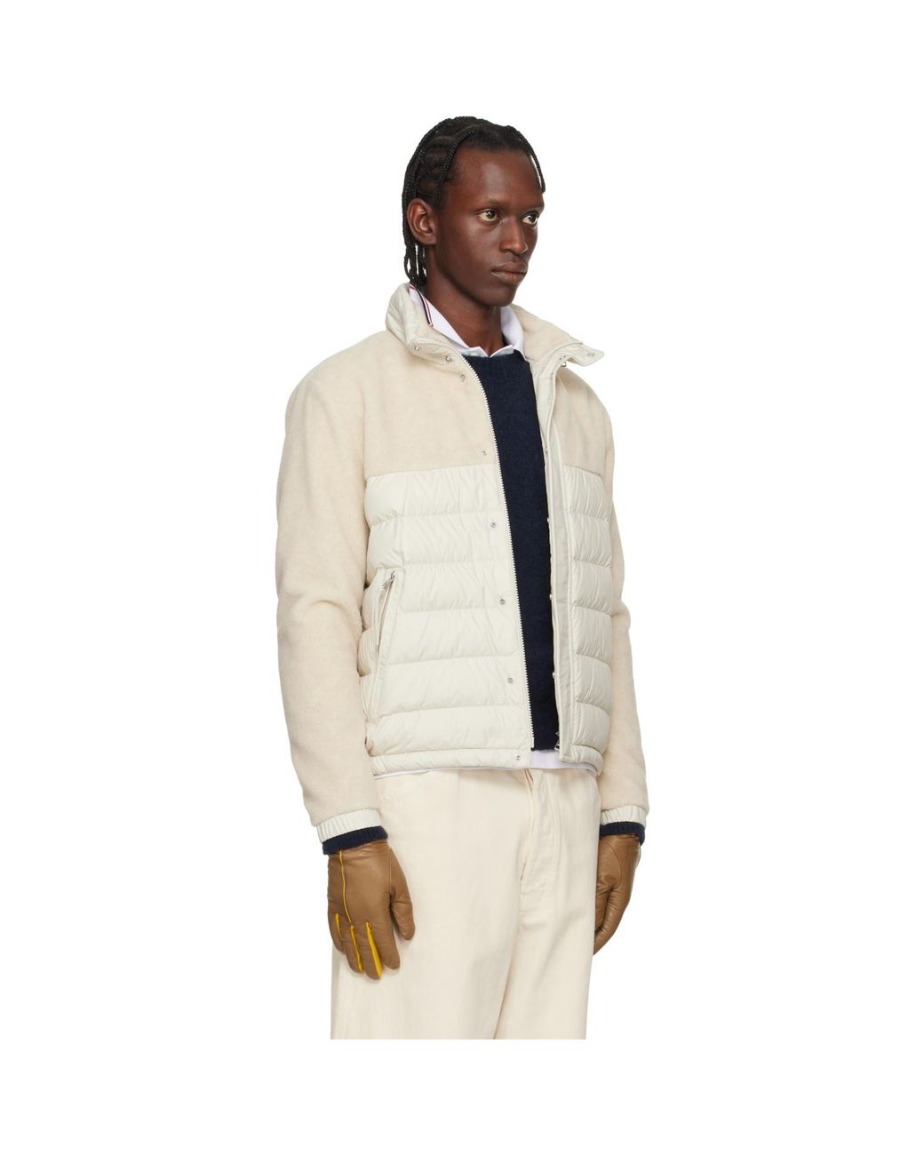 Moncler Natural Mistral Teddy Short Down Jacket for men