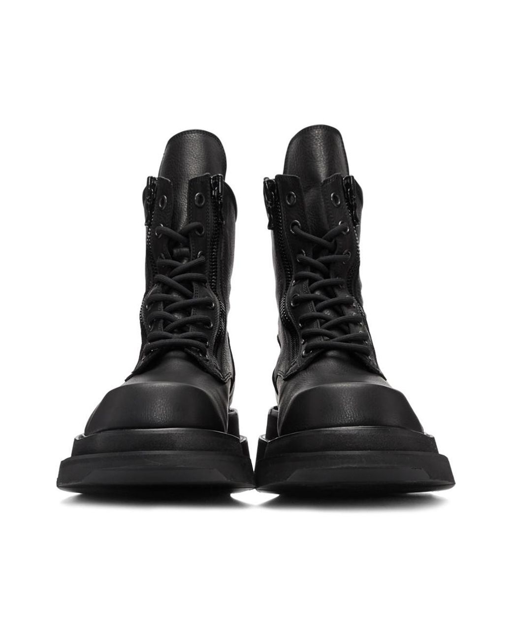 Julius Black Wide Sole Combat Boots for Men | Lyst