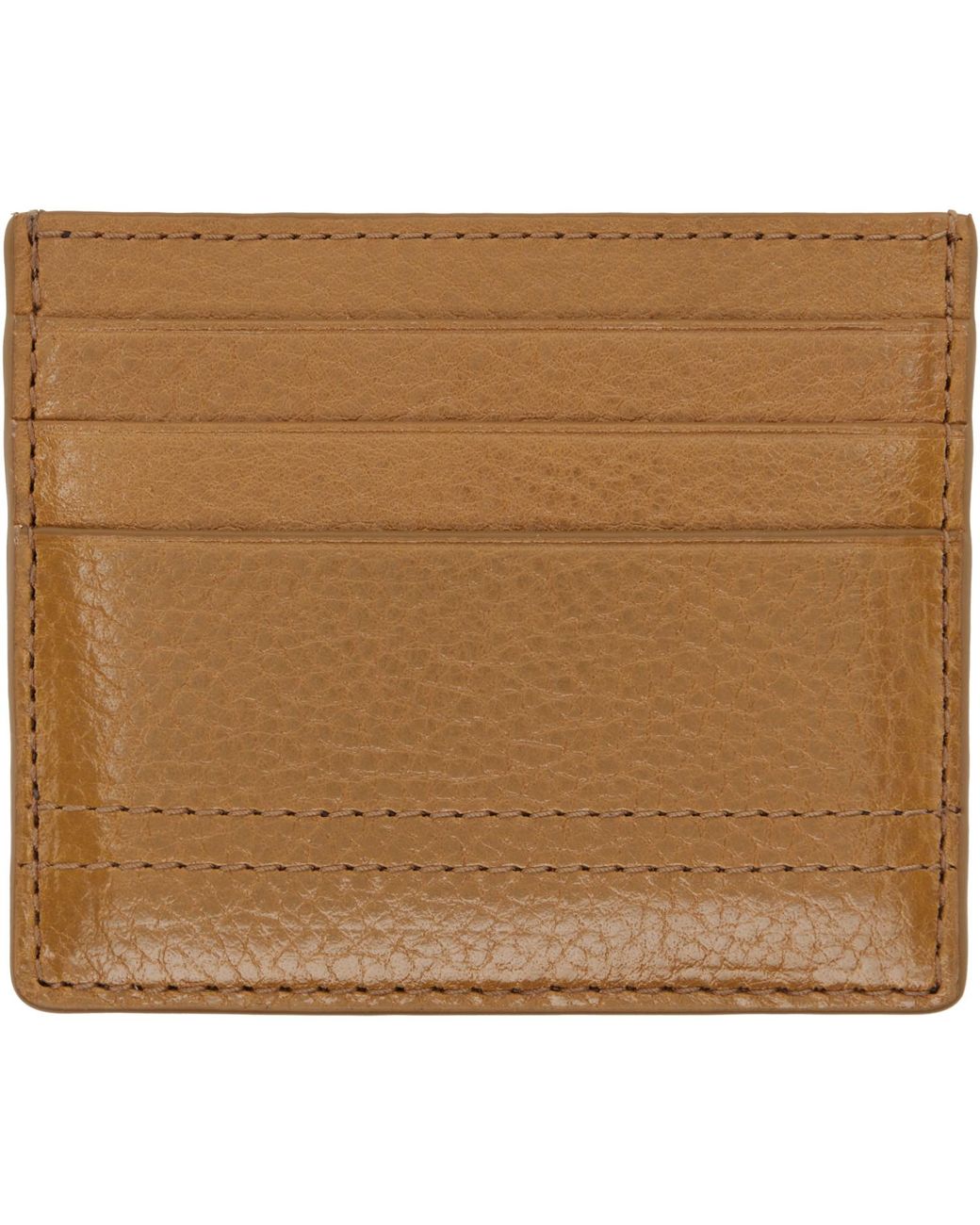 Lemaire Natural Tan Gear Card Holder for men